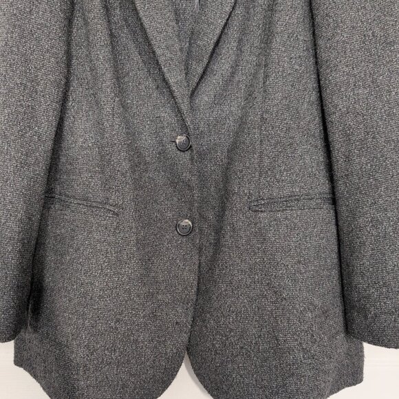 J Jill 2 Button Blazer Womens Size Medium Gray Academia Wool Blend Unlined - Picture 3 of 8
